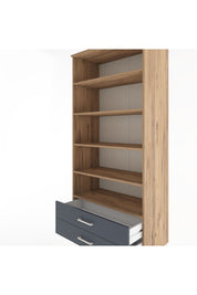 Hyperion Dolap 5 Raflı 2 Çekmeceli 88x44x195 Çam-Antrasit