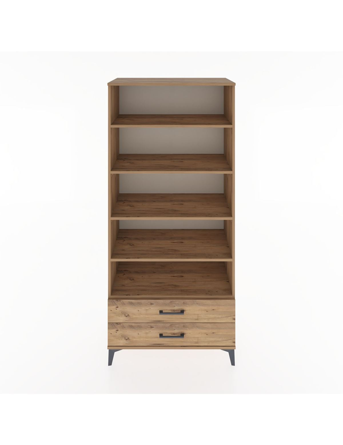 Hyperion Dolap 5 Raflı 2 Çekmeceli 88x44x195 Çam-Çam