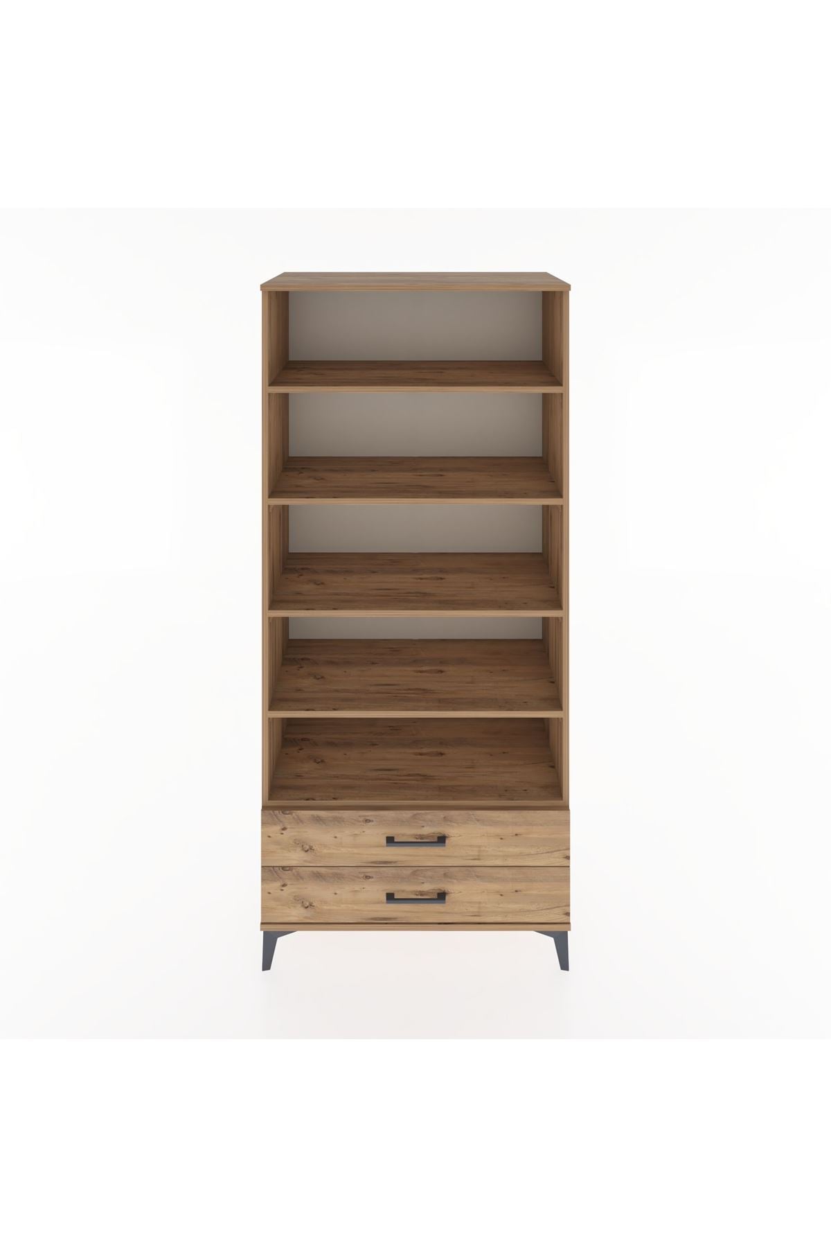 Hyperion Dolap 5 Raflı 2 Çekmeceli 88x44x195 Çam-Çam