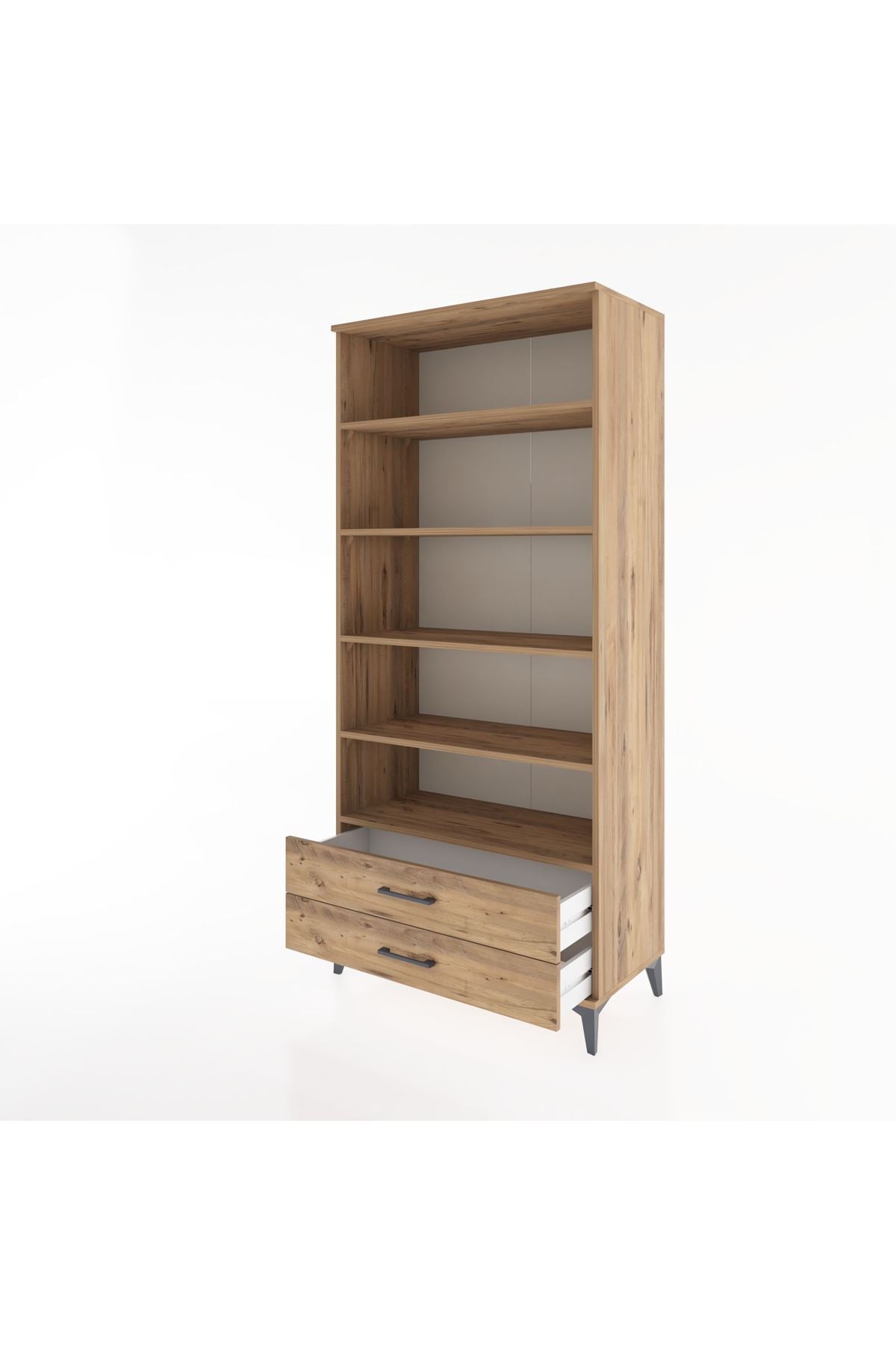 Hyperion Dolap 5 Raflı 2 Çekmeceli 88x44x195 Çam-Çam