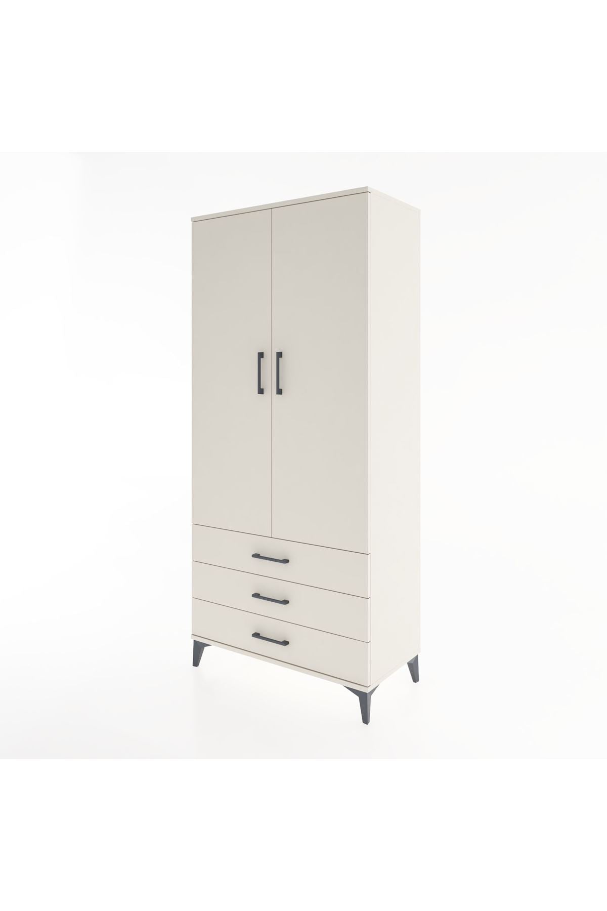 Hyperion Dolap 2 Raflı 3 Çekmeceli Tek Askılı 88x44x195 Aytaşı-Aytaşı