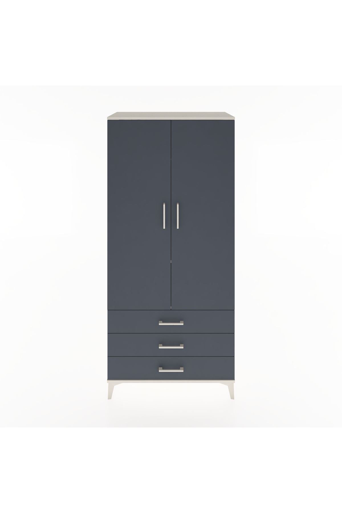 Hyperion Dolap 2 Raflı 3 Çekmeceli Tek Askılı 88x44x195 Aytaşı-Antrasit