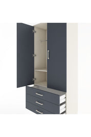 Hyperion Dolap 2 Raflı 3 Çekmeceli Tek Askılı 88x44x195 Aytaşı-Antrasit