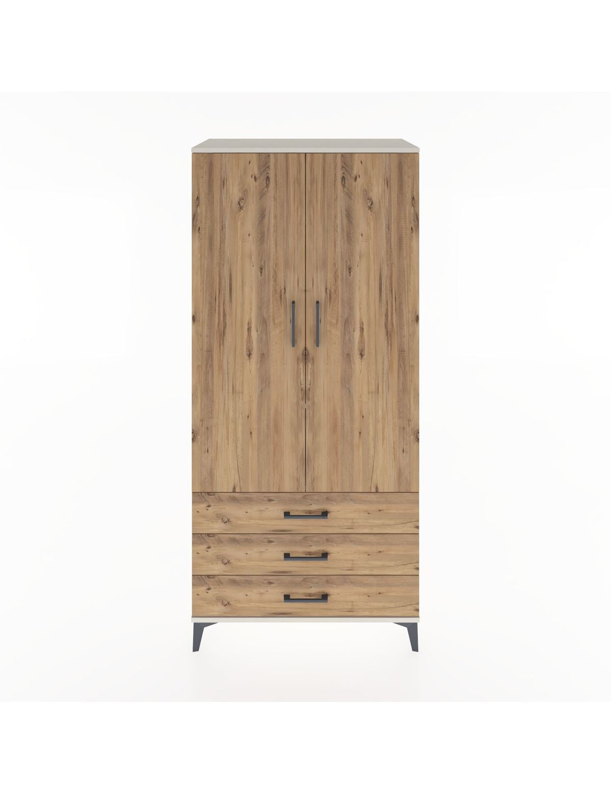 Hyperion Dolap 2 Raflı 3 Çekmeceli Tek Askılı 88x44x195 Aytaşı-Çam