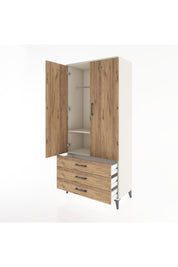 Hyperion Dolap 2 Raflı 3 Çekmeceli Tek Askılı 88x44x195 Aytaşı-Çam