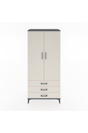 Hyperion Dolap 2 Raflı 3 Çekmeceli Tek Askılı 88x44x195 Antrasit-Aytaşı