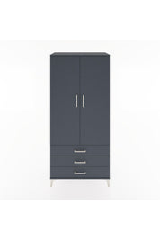 Hyperion Dolap 2 Raflı 3 Çekmeceli Tek Askılı 88x44x195 Antrasit-Antrasit