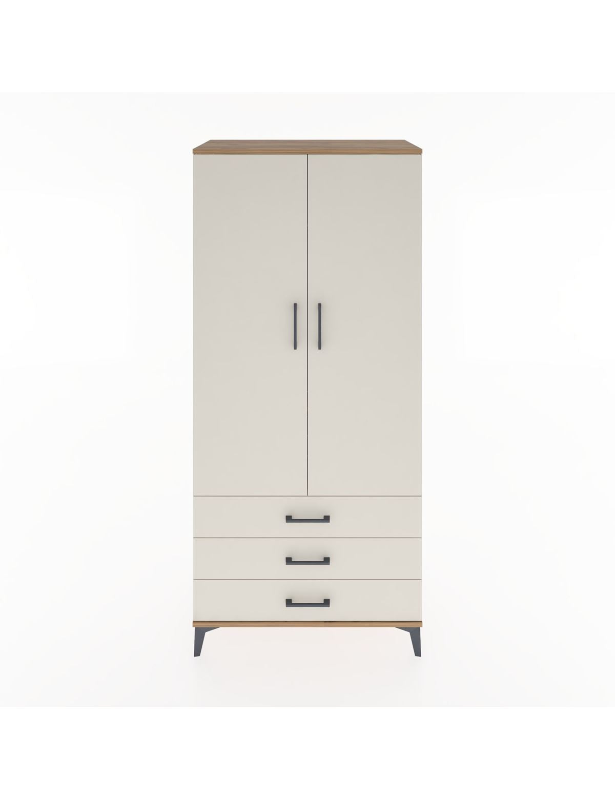 Hyperion Dolap 2 Raflı 3 Çekmeceli Tek Askılı 88x44x195 Çam-Aytaşı