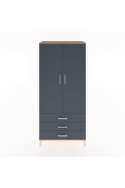 Hyperion Dolap 2 Raflı 3 Çekmeceli Tek Askılı 88x44x195 Çam-Antrasit