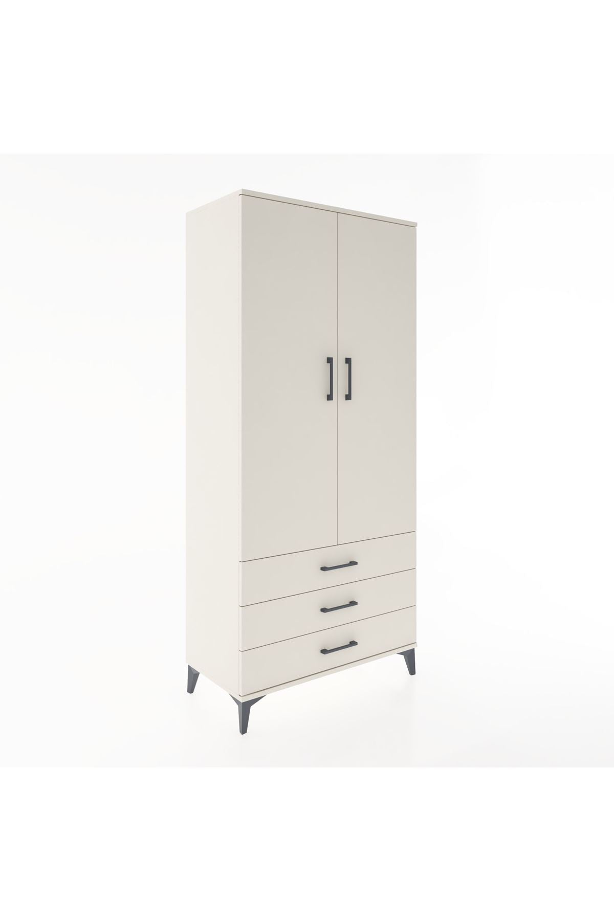 Hyperion Dolap 4 Raflı 3 Çekmeceli 2 Kapaklı 88x44x195 Aytaşı-Aytaşı