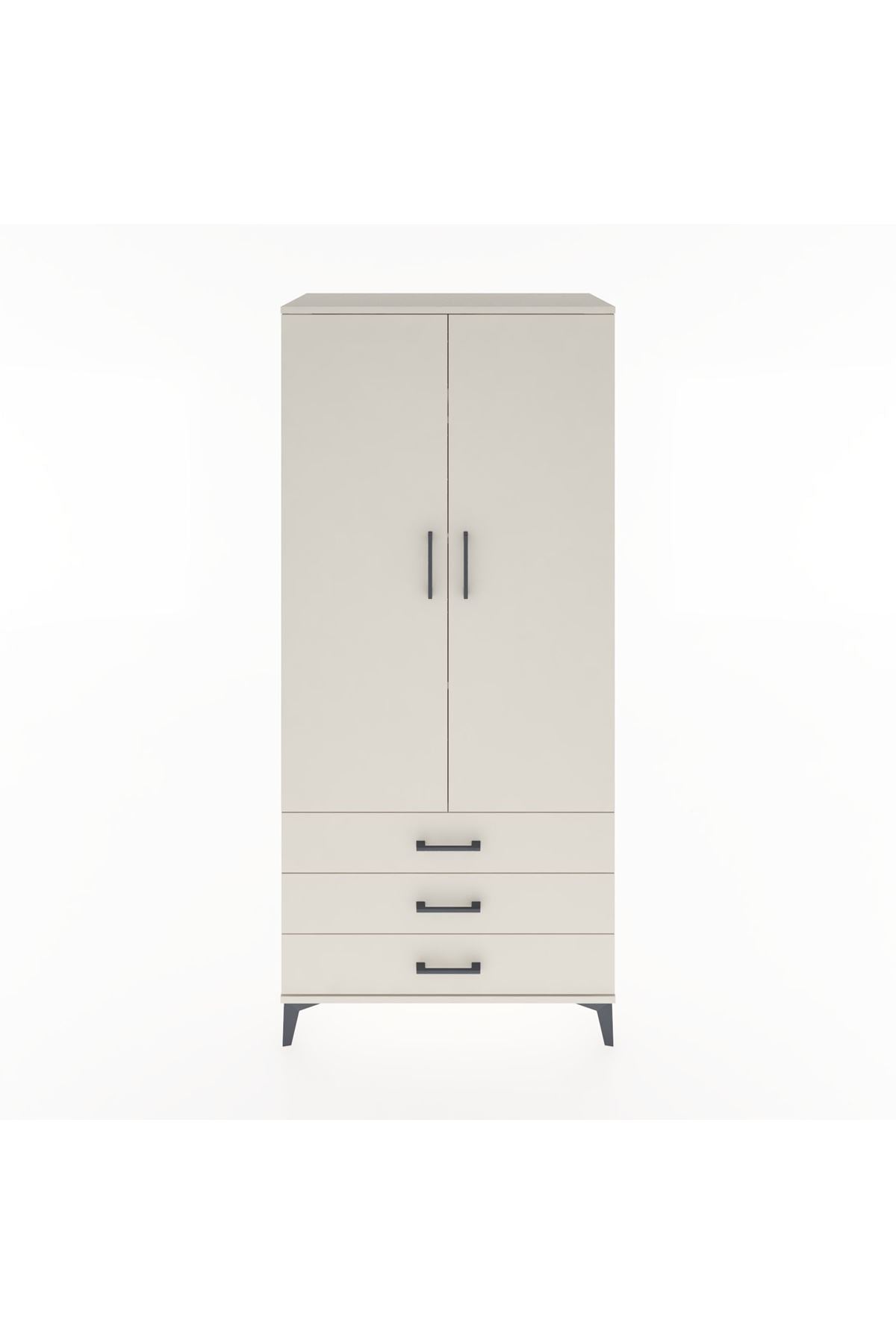 Hyperion Dolap 4 Raflı 3 Çekmeceli 2 Kapaklı 88x44x195 Aytaşı-Aytaşı