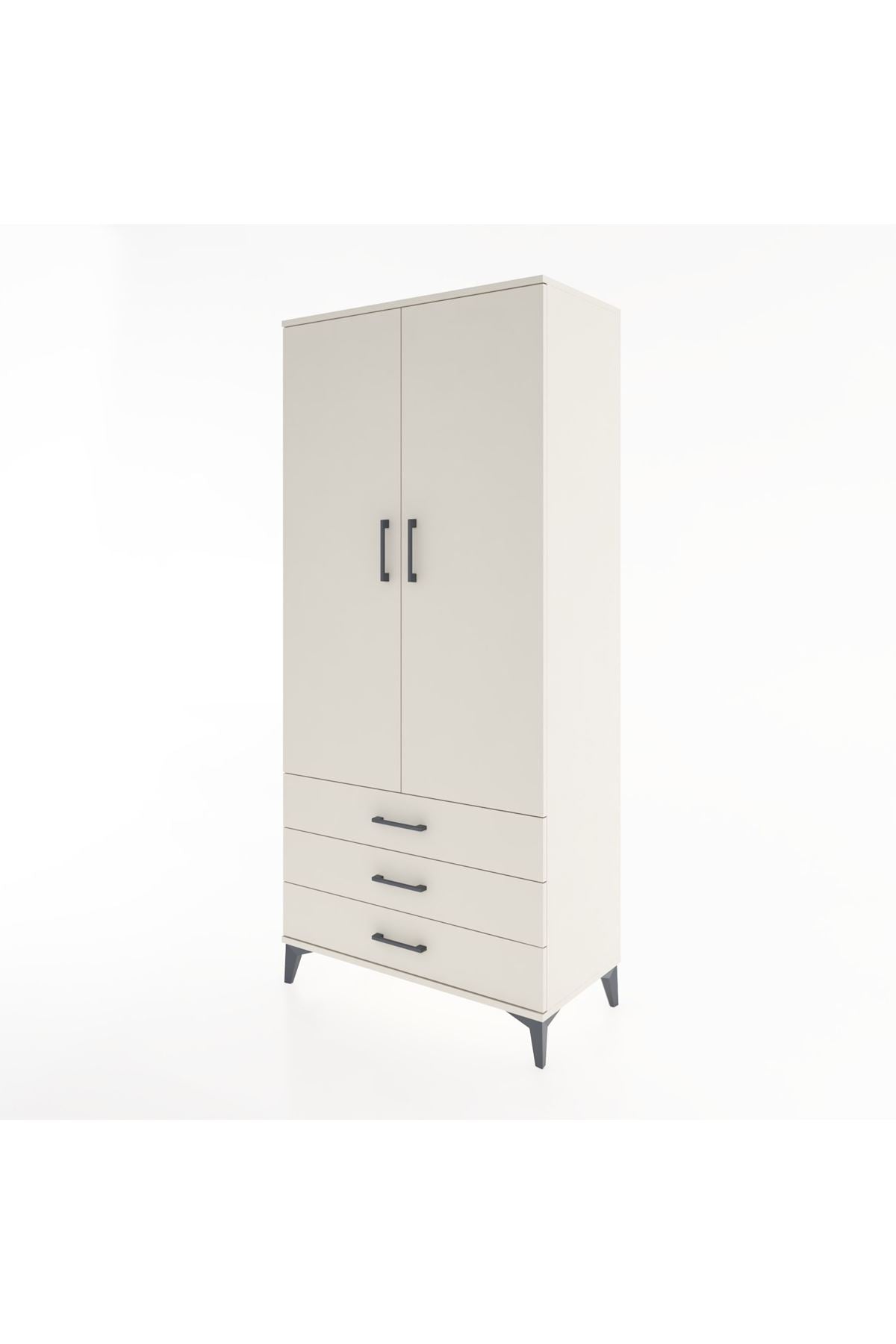 Hyperion Dolap 4 Raflı 3 Çekmeceli 2 Kapaklı 88x44x195 Aytaşı-Aytaşı