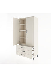 Hyperion Dolap 4 Raflı 3 Çekmeceli 2 Kapaklı 88x44x195 Aytaşı-Aytaşı