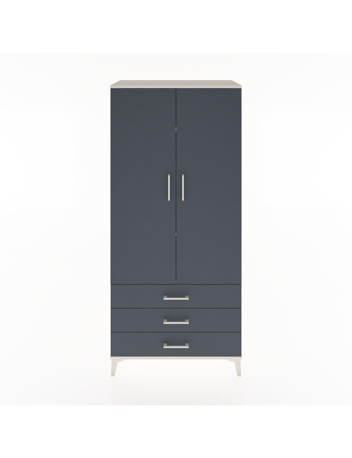 Hyperion Dolap 4 Raflı 3 Çekmeceli 2 Kapaklı 88x44x195 Aytaşı-Antrasit