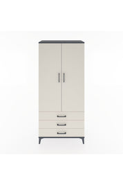 Hyperion Dolap 4 Raflı 3 Çekmeceli 2 Kapaklı 88x44x195 Antrasit-Aytaşı