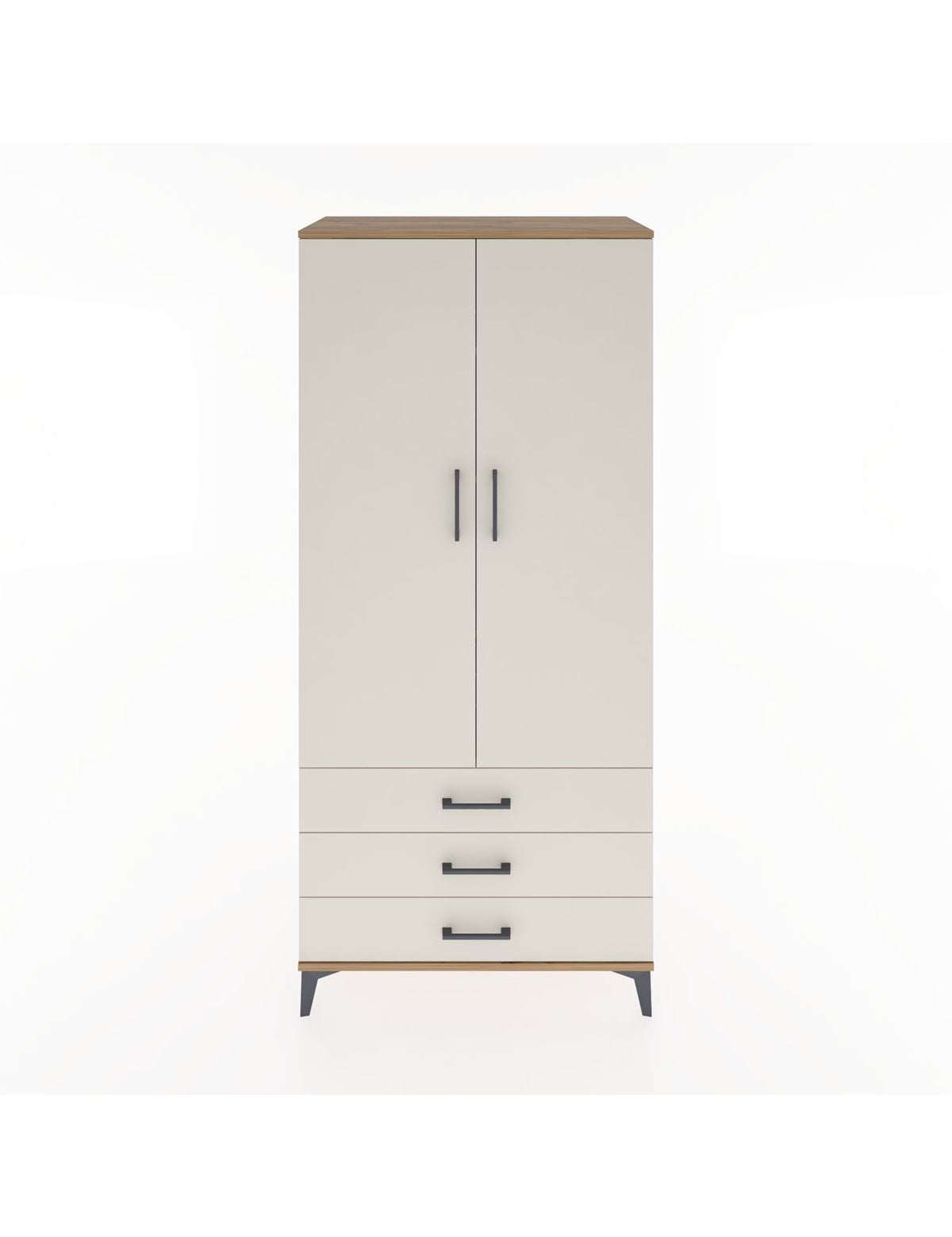 Hyperion Dolap 4 Raflı 3 Çekmeceli 2 Kapaklı 88x44x195 Çam-Aytaşı