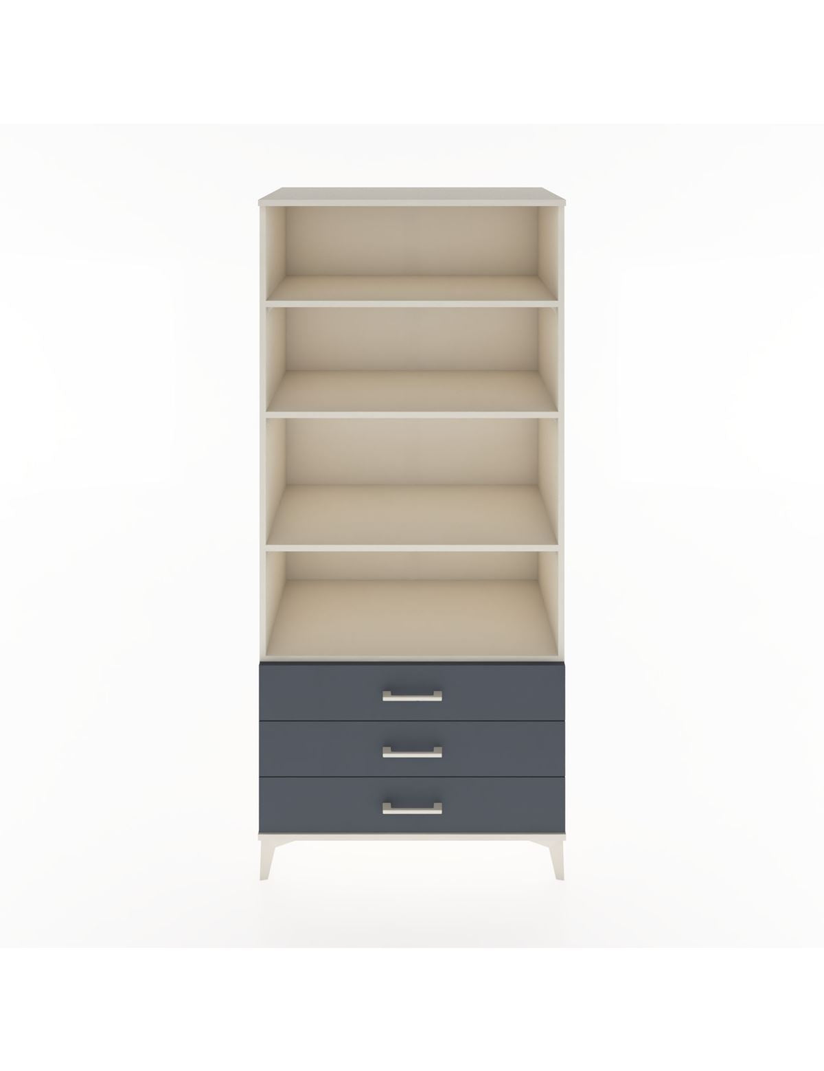 Hyperion Dolap 4 Raflı 3 Çekmeceli 88x44x195 Aytaşı-Antrasit