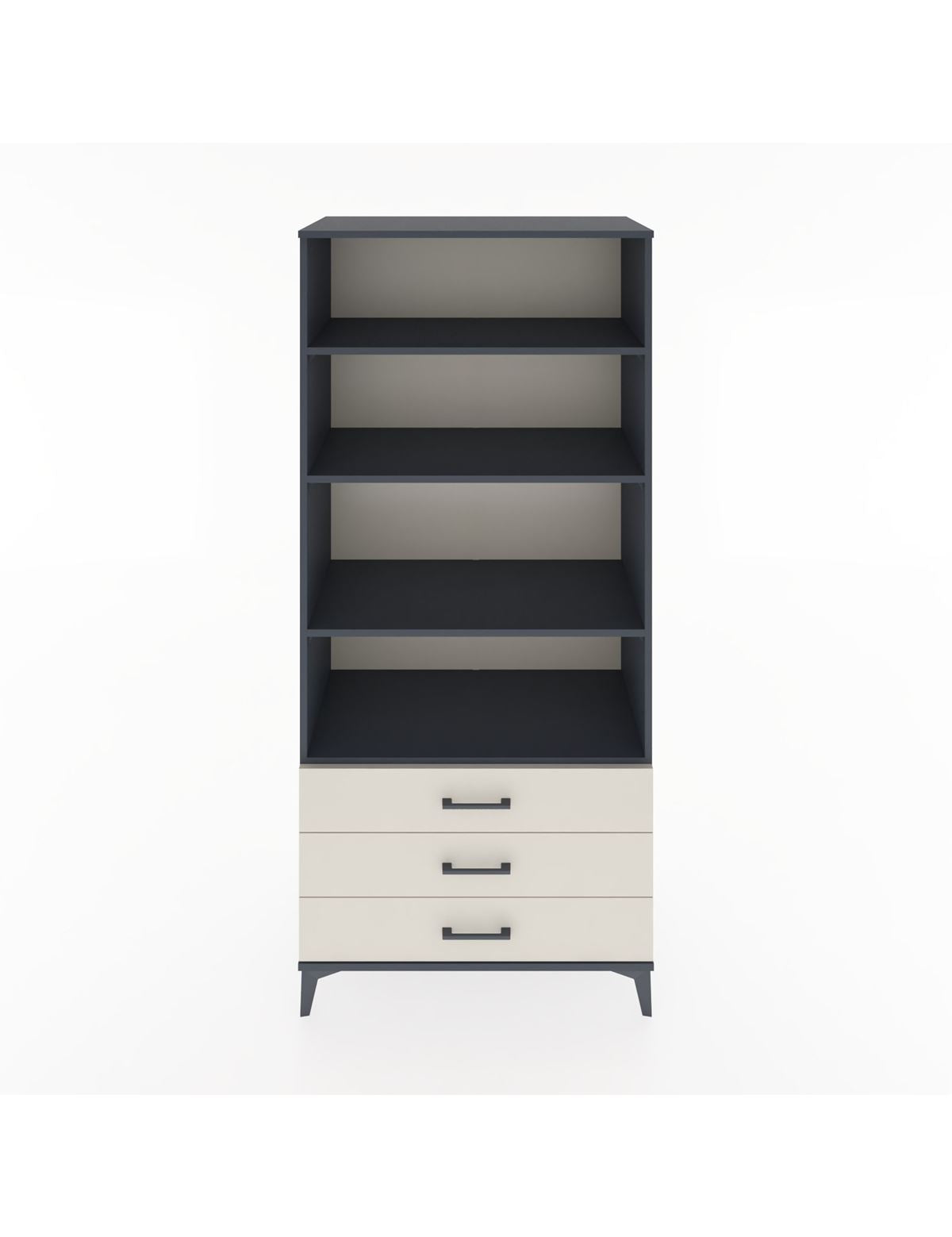 Hyperion Dolap 4 Raflı 3 Çekmeceli 88x44x195 Antrasit-Aytaşı