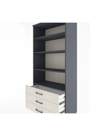 Hyperion Dolap 4 Raflı 3 Çekmeceli 88x44x195 Antrasit-Aytaşı