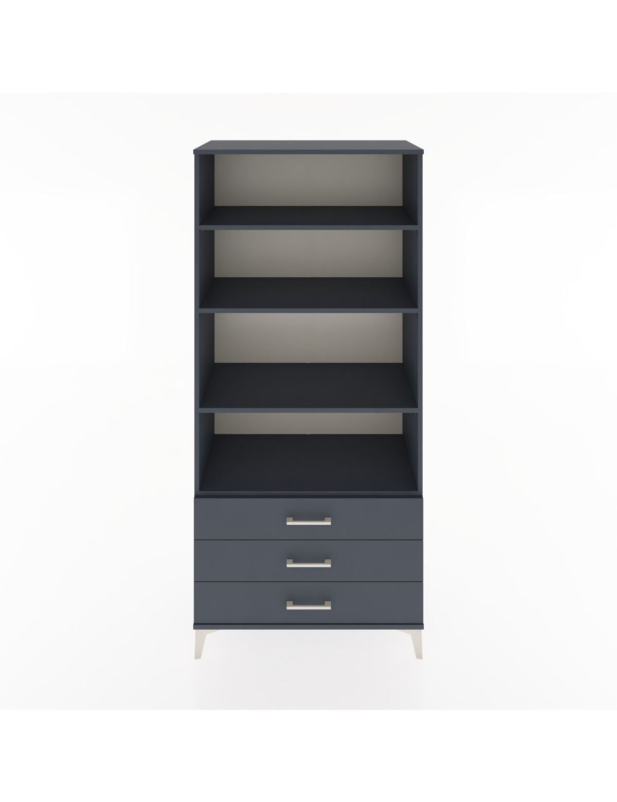 Hyperion Dolap 4 Raflı 3 Çekmeceli 88x44x195 Antrasit-Antrasit
