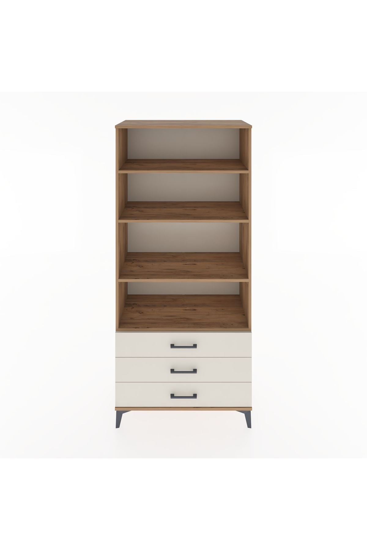 Hyperion Dolap 4 Raflı 3 Çekmeceli 88x44x195 Çam-Aytaşı