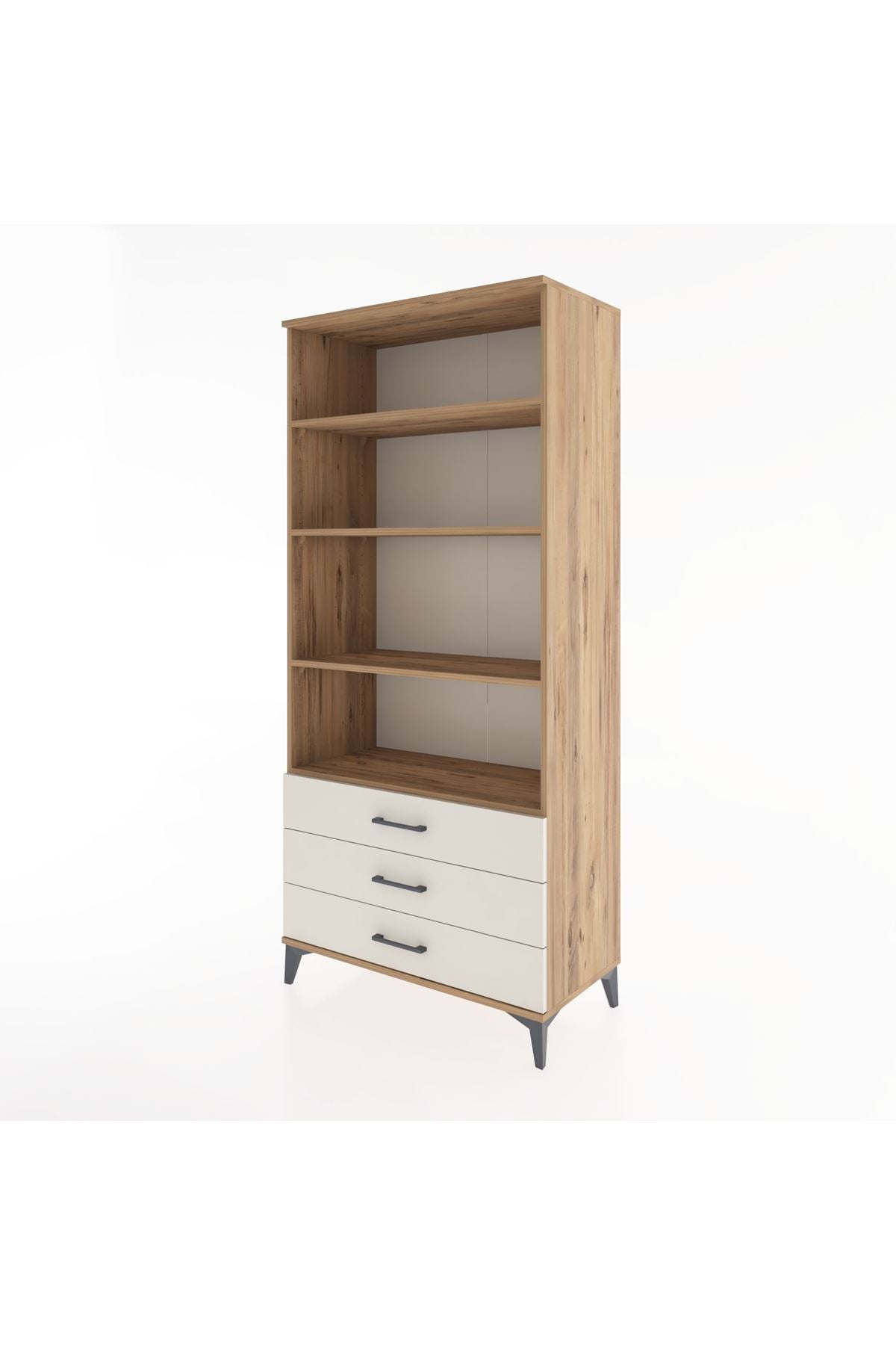 Hyperion Dolap 4 Raflı 3 Çekmeceli 88x44x195 Çam-Aytaşı