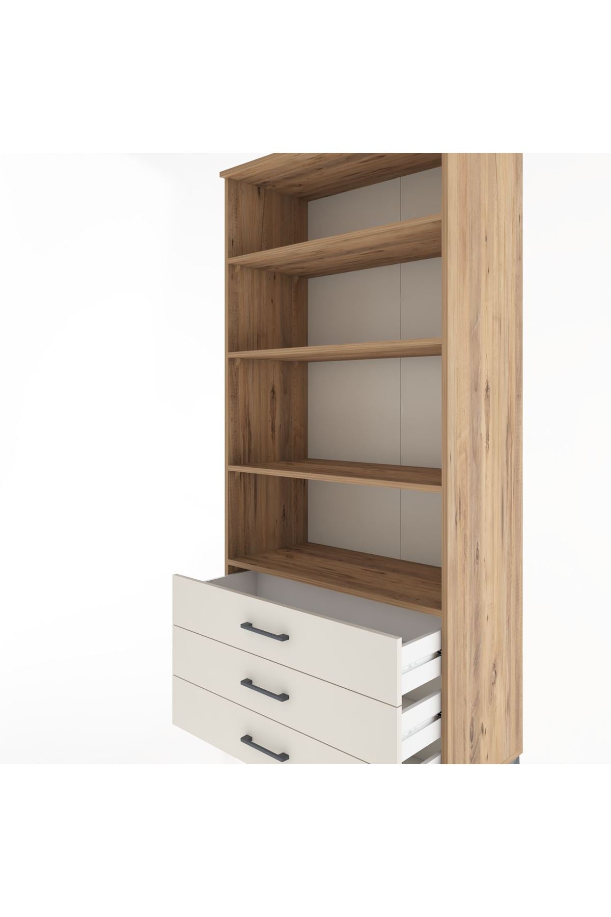 Hyperion Dolap 4 Raflı 3 Çekmeceli 88x44x195 Çam-Aytaşı