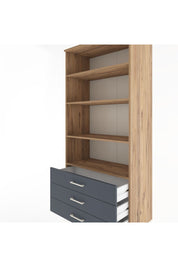 Hyperion Dolap 4 Raflı 3 Çekmeceli 88x44x195 Çam-Antrasit