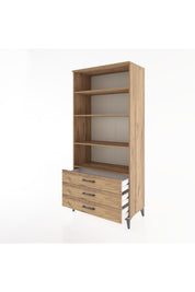 Hyperion Dolap 4 Raflı 3 Çekmeceli 88x44x195 Çam-Çam