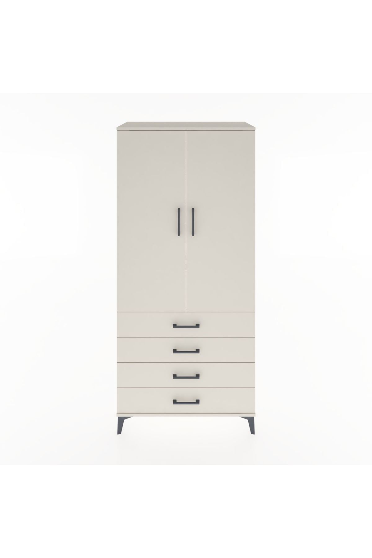 Hyperion Dolap 2 Raflı 4 Çekmeceli Tek Askılı 88x44x195 Aytaşı-Aytaşı