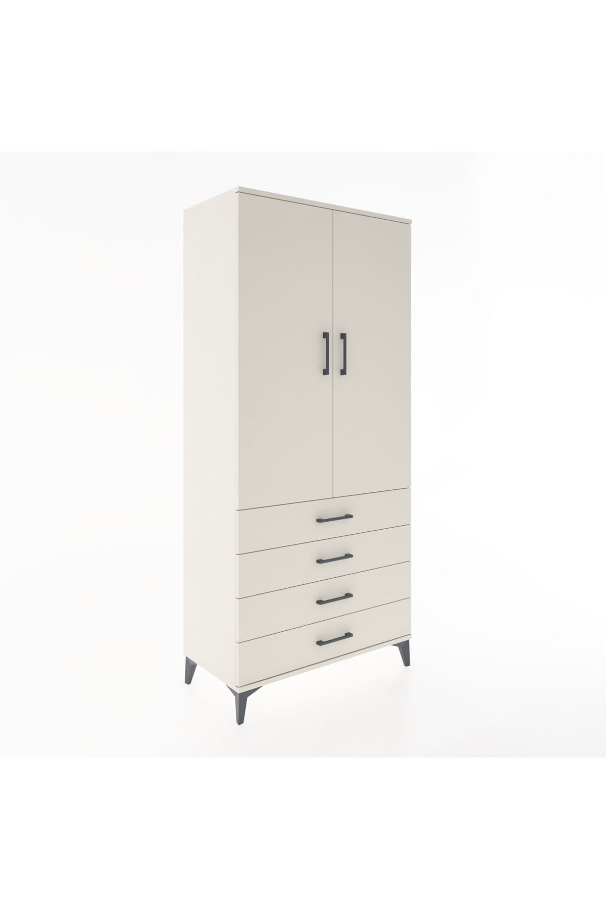 Hyperion Dolap 2 Raflı 4 Çekmeceli Tek Askılı 88x44x195 Aytaşı-Aytaşı