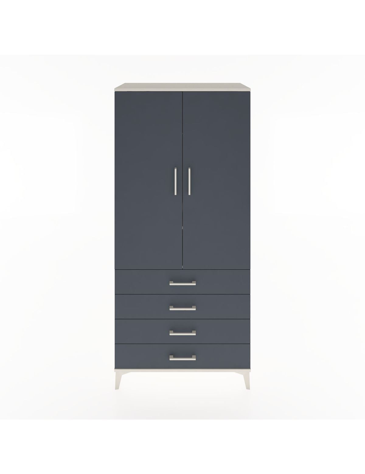 Hyperion Dolap 2 Raflı 4 Çekmeceli Tek Askılı 88x44x195 Aytaşı-Antrasit