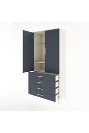 Hyperion Dolap 2 Raflı 4 Çekmeceli Tek Askılı 88x44x195 Aytaşı-Antrasit