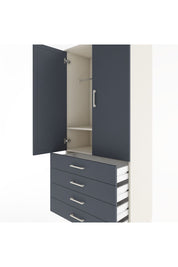 Hyperion Dolap 2 Raflı 4 Çekmeceli Tek Askılı 88x44x195 Aytaşı-Antrasit