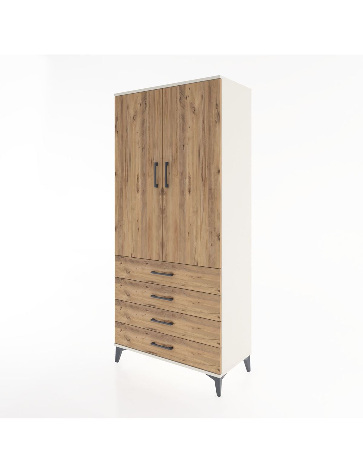 Hyperion Dolap 2 Raflı 4 Çekmeceli Tek Askılı 88x44x195 - S60M091V3B