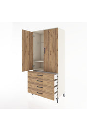 Hyperion Dolap 2 Raflı 4 Çekmeceli Tek Askılı 88x44x195 Aytaşı-Çam