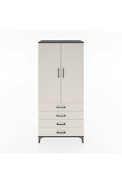 Hyperion Dolap 2 Raflı 4 Çekmeceli Tek Askılı 88x44x195 Antrasit-Aytaşı