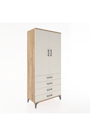 Hyperion Dolap 2 Raflı 4 Çekmeceli Tek Askılı 88x44x195 Çam-Aytaşı