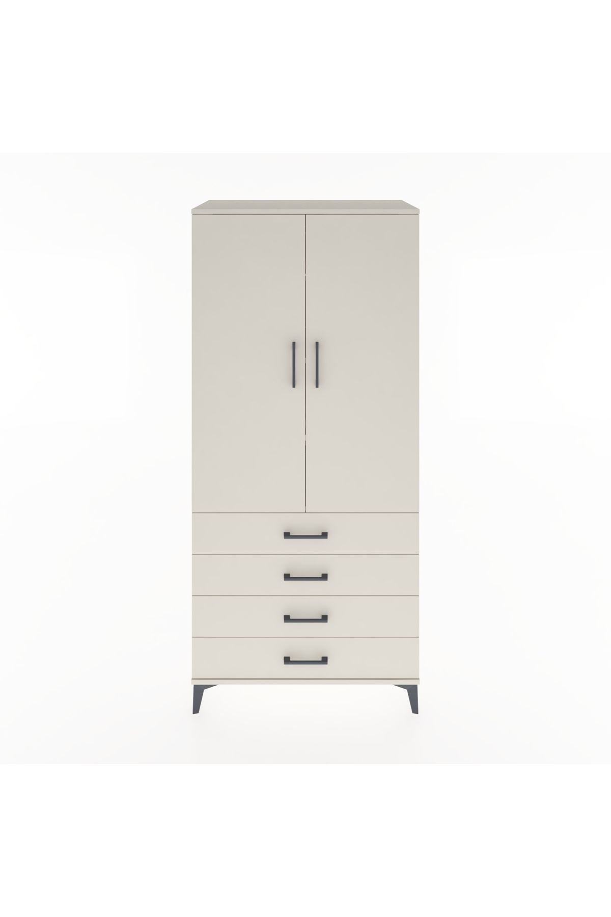 Hyperion Dolap 4 Raflı 4 Çekmeceli 2 Kapaklı 88x44x195 Aytaşı-Aytaşı