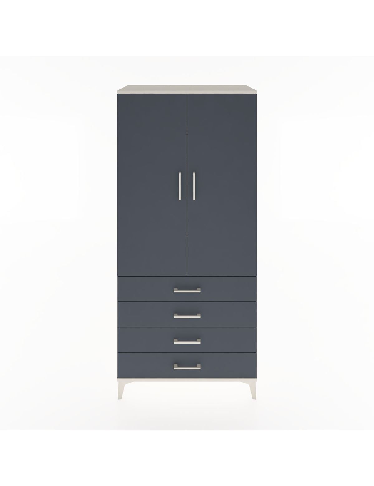 Hyperion Dolap 4 Raflı 4 Çekmeceli 2 Kapaklı 88x44x195 Aytaşı-Antrasit