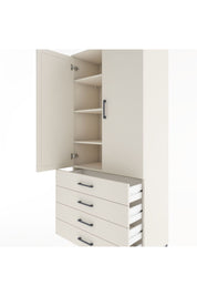 Hyperion Dolap 4 Raflı 4 Çekmeceli 2 Kapaklı 88x44x195 Aytaşı-Aytaşı