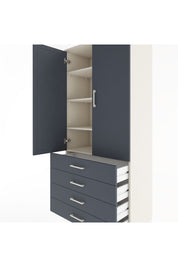 Hyperion Dolap 4 Raflı 4 Çekmeceli 2 Kapaklı 88x44x195 Aytaşı-Antrasit