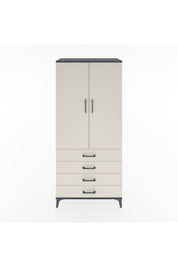 Hyperion Dolap 4 Raflı 4 Çekmeceli 2 Kapaklı 88x44x195 Antrasit-Aytaşı