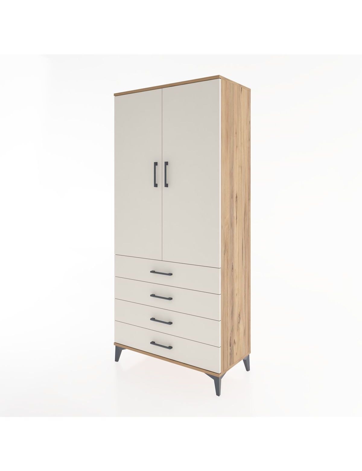 Hyperion Dolap 4 Raflı 4 Çekmeceli 2 Kapaklı 88x44x195 - S60M092V7B