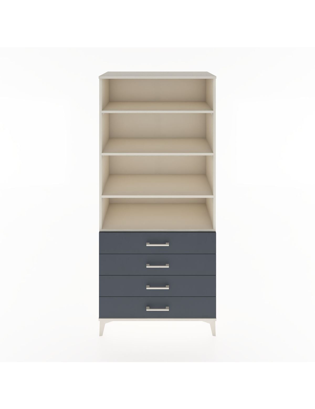 Hyperion Dolap 4 Raflı 4 Çekmeceli 88x44x195 Aytaşı-Antrasit