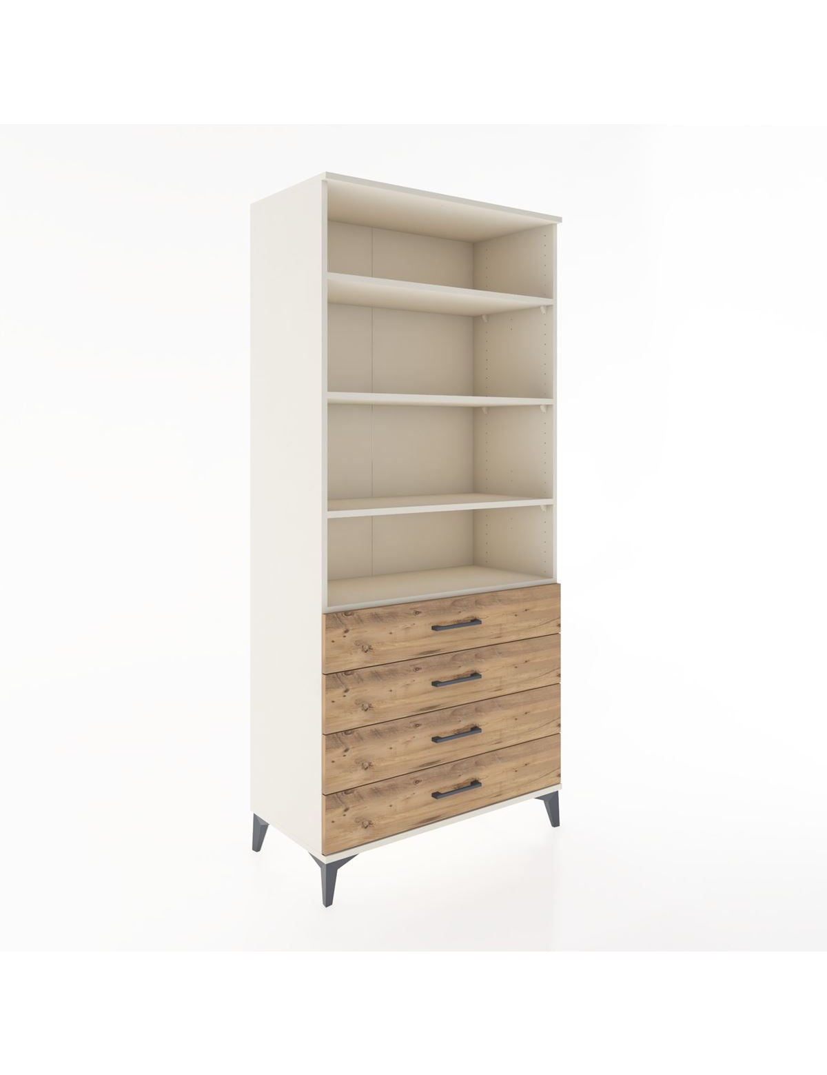 Hyperion Dolap 4 Raflı 4 Çekmeceli 88x44x195 Aytaşı-Çam