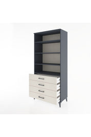 Hyperion Dolap 4 Raflı 4 Çekmeceli 88x44x195 Antrasit-Aytaşı