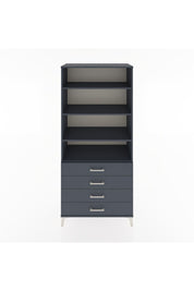 Hyperion Dolap 4 Raflı 4 Çekmeceli 88x44x195 Antrasit-Antrasit