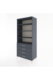 Hyperion Dolap 4 Raflı 4 Çekmeceli 88x44x195 Antrasit-Antrasit