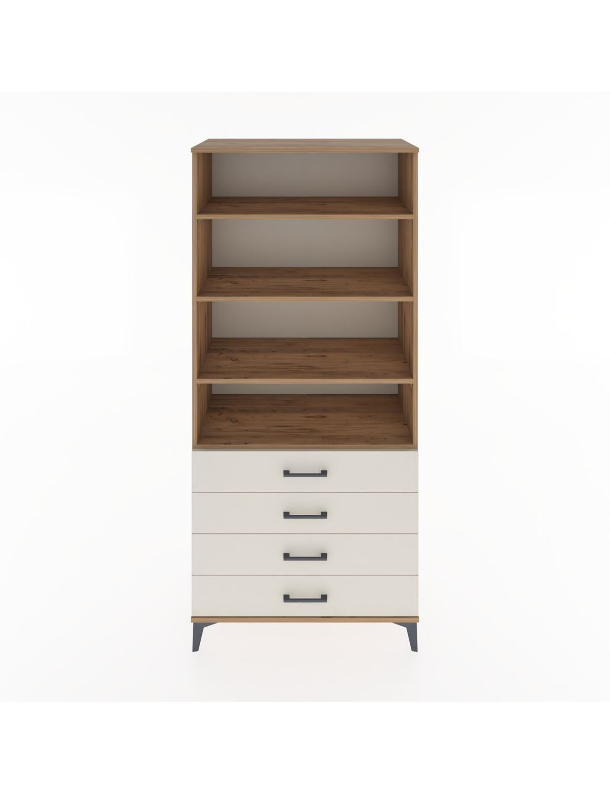 Hyperion Dolap 4 Raflı 4 Çekmeceli 88x44x195 Çam-Aytaşı